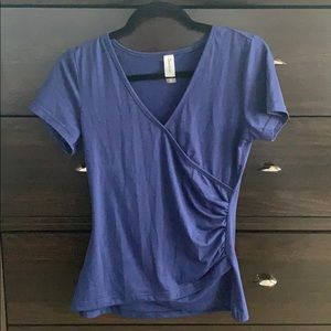 T-Shirt Front Criss-Cross Wrap Short Sleeve Tees